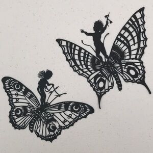🔥ON SALE🔥Butterfly Boy & Girl 🔥SET💖Handmade PaperCut Silhouette 🔥